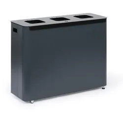 Wertstoffsammler innenbereich, 3 x 60 l, lackierte grau