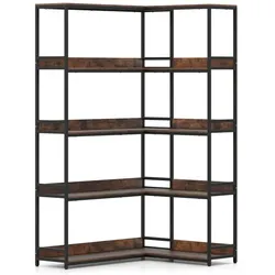 COSTWAY L-Eckregal, 5 Ebenen, Metallrahmen, offen industriell, 110x89x180 cm