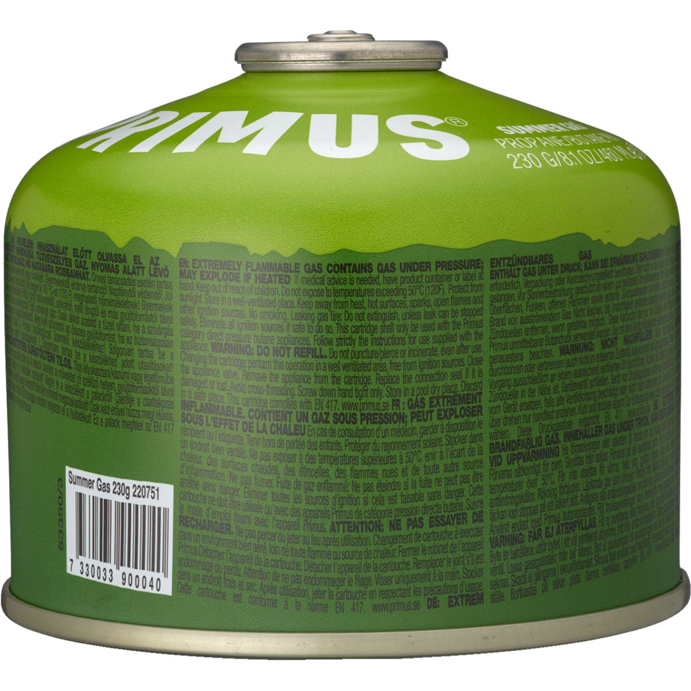 Primus Summer Gas Gaskartuschen & Brennstoffe gruen Größe 230g