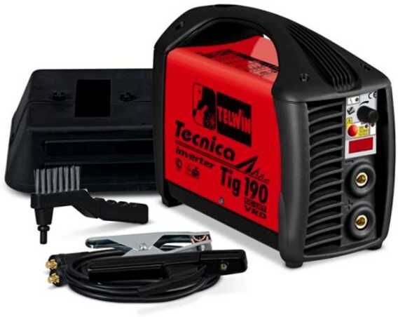 Telwin Tecnica TIG 190 DC - Inverter-Schweißgerät (WIG Lift, MMA) + Zubehörkit. Gleichstrom (DC)