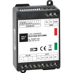 DLX1224-4CV-DMX - LED-Dimmer, PWM, 12V-24V, 5 A CV, DMX, 4 Ausgänge