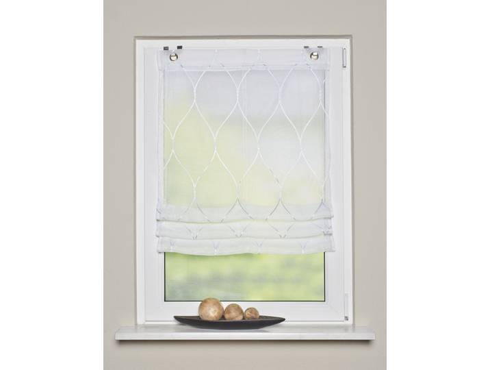 Rollo à clip Prims 45 x 130cm Blanc/Blanc