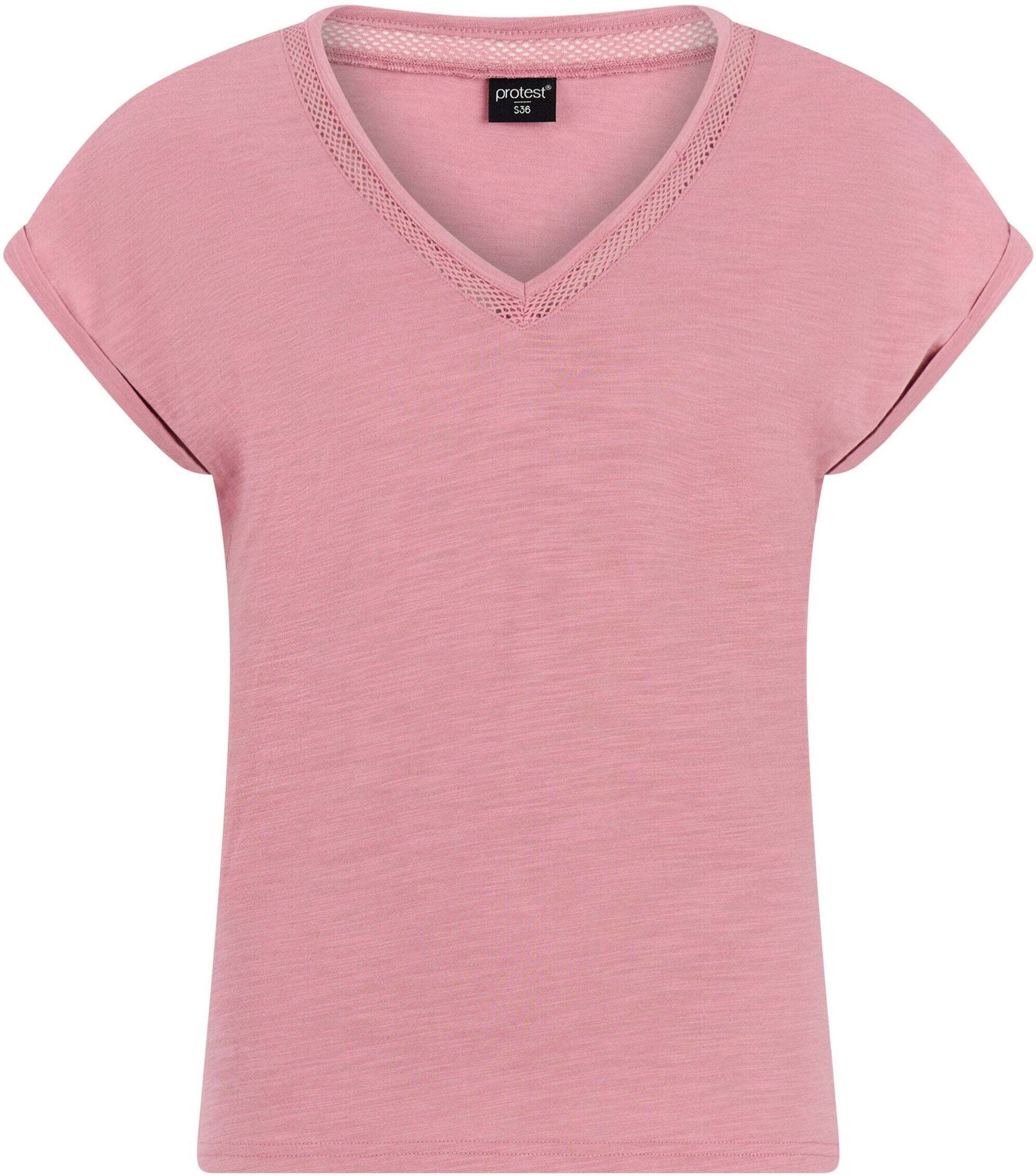T-Shirt PROTEST "T-Shirt PRTMondaysi", Damen, Gr. XL, rosa (tea rosepink), Obermaterial: 60% Baumwolle CO. 40% Polyester PES., Shirts T-Shirt tea rosepink XL