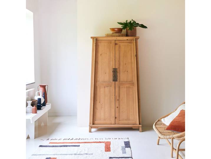 Esszimmerschrank aus massiver recycelter Pinie - Natur - Pine