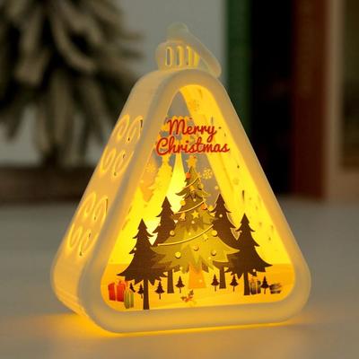 Uplift Picks Mini Christmas LED Lantern Holiday Table Decoration With Santa Or Snowman yellow A