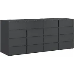 vidaXL Oltonus (HDPE-Tür ohne Pflanzkasten), Abfalleimer, Grau