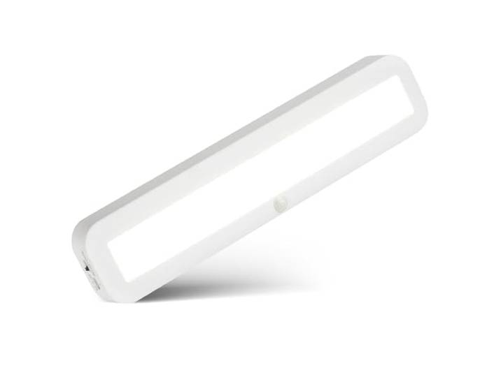 BRILONER - LED Unterbauleuchte Küche mit Bewegungsmelder, Akku, neutralweißes Licht, selbstklebend, LED Leiste, Schrankbeleuchtung, Treppenbeleuchtung, Unterschrank Beleuchtung, 30,5x6,5x2 cm, Weiß