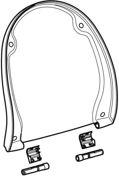 Jeu d'abattant et de charnières de toilettes Geberit blanc -alpin 243076111 pour Geberit AquaClean 5000 / 5000plus