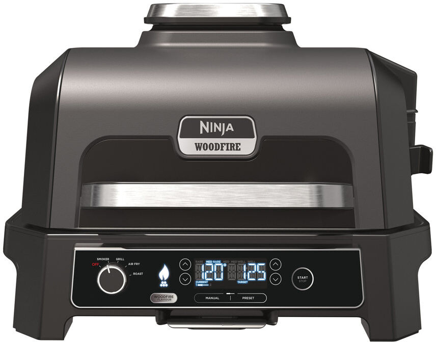 Ninja Woodfire Pro XL Electric BBQ Grill & Smoker with Smart Cook System - OG850UK Silver;Green;Black 41cm H X 57cm W X 51cm D