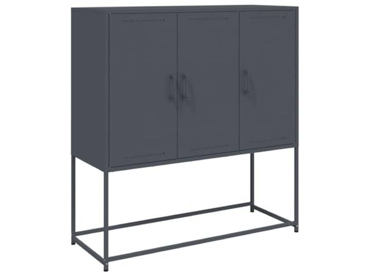 HGFDVCMR Highboard Anthrazit 100,5x39x107 cm Stahl Schrank Stabiler Industrie-Kommodenschrank mit 6 Fächern für Ordnung in Wohnzimmer und Schlafzimmer. Pflegeleichtes Design.