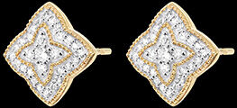 Edenly Ohrringe Diamantblume - WeiÃŸgold und Gelbgold 9 Karat mit Diamanten