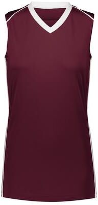 Augusta Sportswear 1687 Athletic Women's Rover Jersey T-Shirt in Maroon/White size 2XL   Polyester