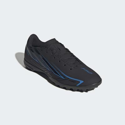 Fußballschuh ADIDAS PERFORMANCE "F50 HYPERFAST CLUB, ROLLRASEN", Herren, Gr. 41, schwarz (core schwarz, core schwarz, lucid ray blau), Synthetik, Schuhe Fußballschuh, für synthetische Hartplätze