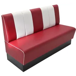BIG Möbel GmbH Gastro Sitzbank Americano Retro | Dinerbank Rot & Weiß | 160 cm breit | Amerikanische Sitzbank