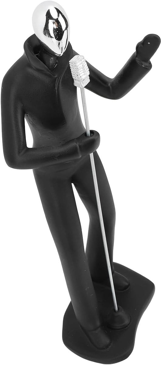 Abstracte Hars Muzikant Beeldjes - Minimalistische Sculptuur voor Interieur Decoratie - Zwart