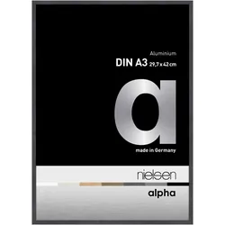 Nielsen Aluminium-Bilderrahmen Alpha  Normalglas / Floatglas / Grau / 29,7 x 42,...