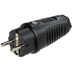 Schutzkontaktstecker Vollgummi Farbe schwarz PCE