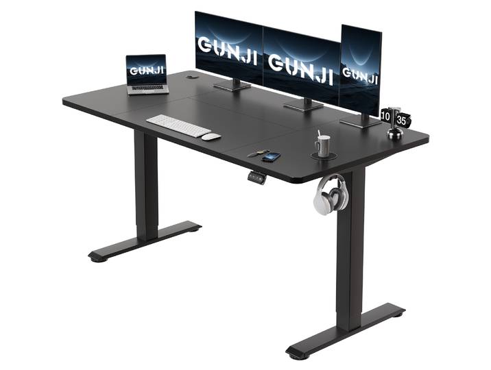 Bureau réglable en hauteur Devoko 140x60 cm Bureau électrique stable réglable en hauteur