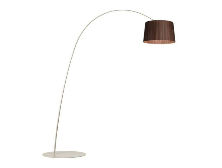 Foscarini Stehleuchte Twiggy Wood, mit Holzschirm, Bogenform, Di