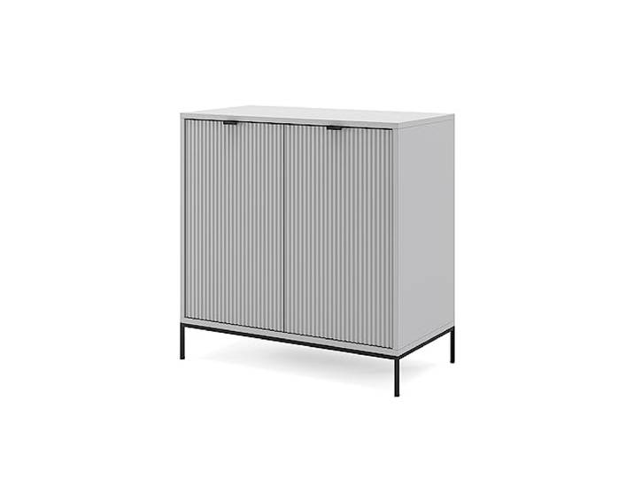 Vicco Kommode Eliza , Grau 42 x 81.2 cm mit 2 Türen, Push-to-Open Mechanismus und pflegeleichter Oberfläche