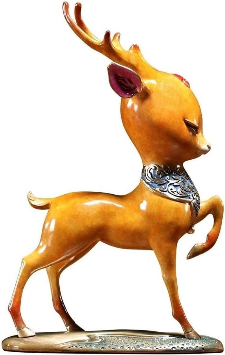Koperen herten beeld decoratief ornament koperkleurig