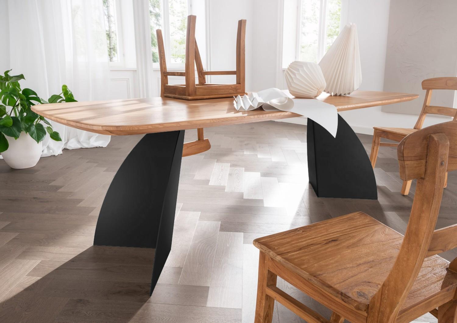 Tischfuß Moon 60x72 Stahl Schwarz