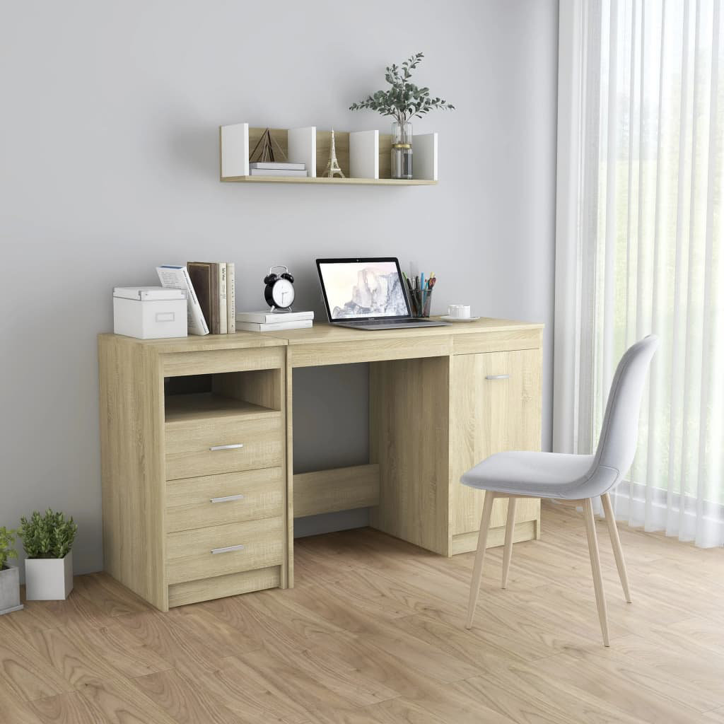 Ebern Designs Hery Modular Writing Desk Sonoma Oak