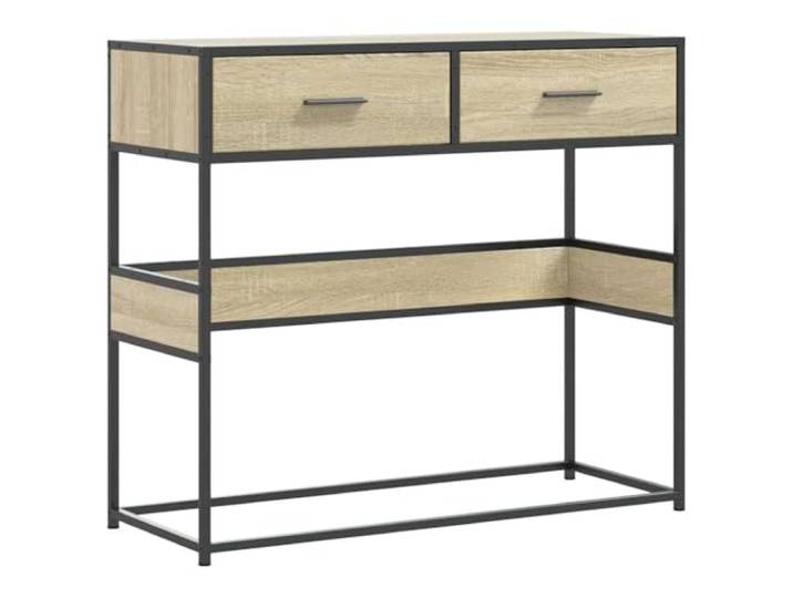 HAQWRDQSG Konsolentisch 90x35x80 cm Sonoma-Eiche mit Schubladen Vielseitige Ablage für Schlafzimmer oder Diele mit stabilem Rahmen und pflegeleichter Oberfläche.