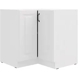 Eckunterschrank 90x90 cm Stilo Weiß Küchenzeile Küchenblock Küche Landhaus