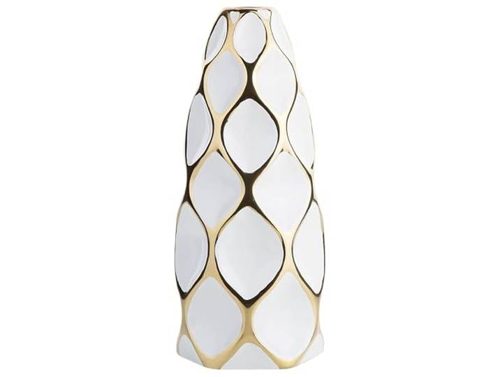 Moderne Blumenvase auffälliges Tropfen-Design Keramik weiß Avila