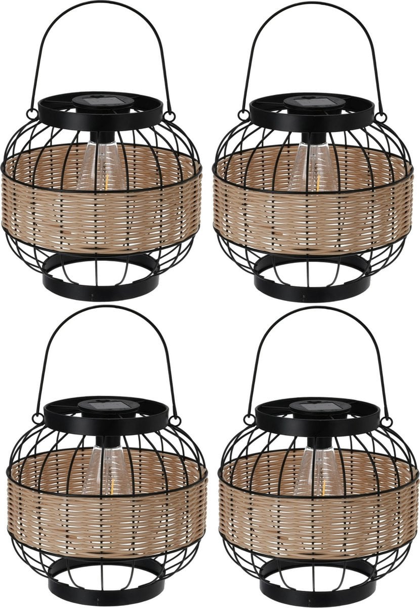 Pro Garden Solar Lantaarn Tuinverlichting Metaal 4x - 24 x 24 cm
