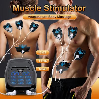 Inspired Living Electric Muscle Stimulator & TENS EMS Therapy Device 9 Mode Digital Physiotherapy Pulse Stimulator b