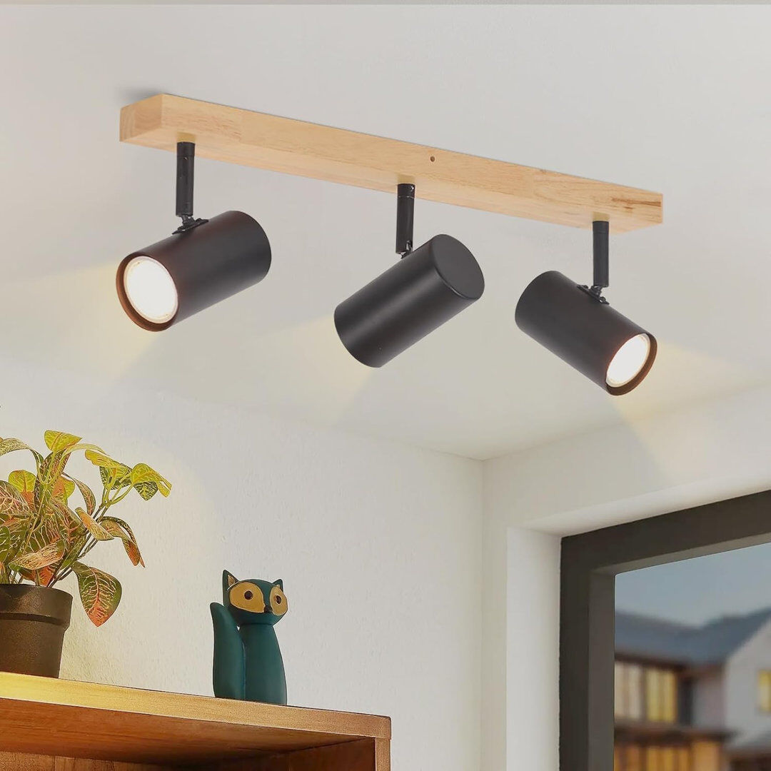 Metro 3 -Light GU10 Ceiling Spotlight - Black Ceiling Light Matte Black 14.3cm H X 41cm W X 10.5cm D
