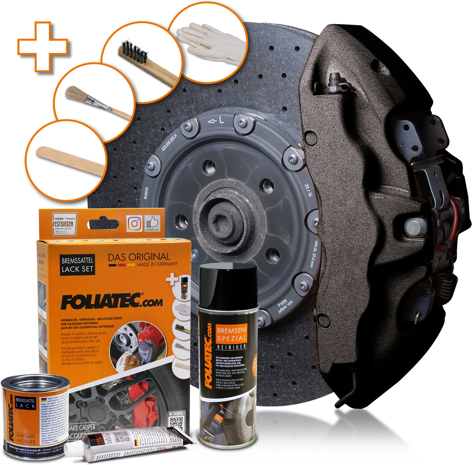 Foliatec Bremssattellack Bremssattel Lack Set Carbon Metallic 2170 0.4l