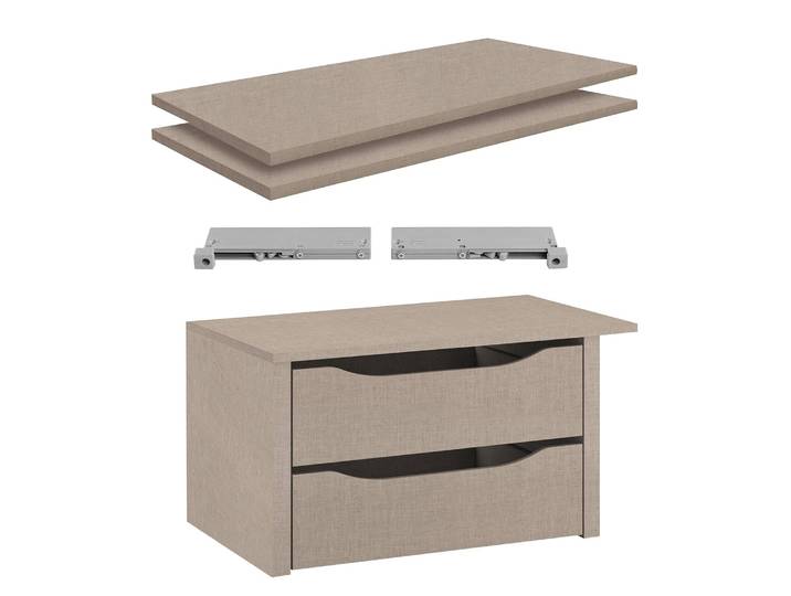 Zubehörpaket Premium 180cm Beige Spanplatte, bedruckt