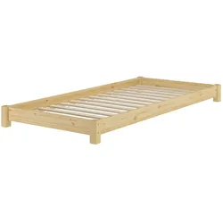 Erst-Holz Schmales Flachbett Futonbett Einzelbett 80x200 Kiefer massiv V-60.51-08 Rollrost inkl.