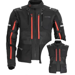 Acerbis Rally Pro, Textiljacke - Schwarz/Rot - 3XL