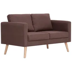 Helloshop26 - 2-Sitzer-Sofa für Wohnzimmer Inneneinrichtung brauner Stoff 02_0020686
