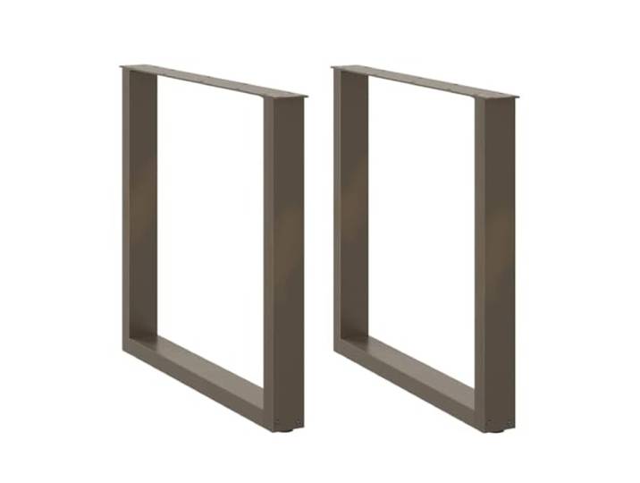 hliofuir Esstischbeine U-Form 2er Set Stahl Tischbeine Naturstahl 90x73 cm Robuste Tischuntergestelle aus pulverbeschichtetem Stahl in U-Form für Esszimmer und Arbeitszimmer mit verstellbaren Füßen.