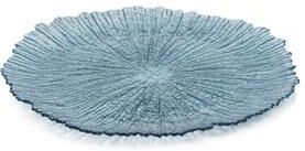 Zodax "Axel Icy Sapphire 12.75"" Glass Platters, Set of 6"