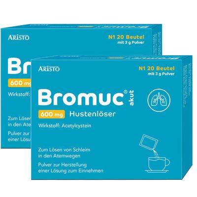 Bromuc akut 600 mg Hustenlöser Plv.z.H.e.L.z.Einn. Doppelpack 2x20 St Pulver zur Herstellung einer Lösung zum Einnehmen