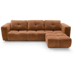 ECKSOFA ARTE 03 Orange Chenille mit Schlaffunktion