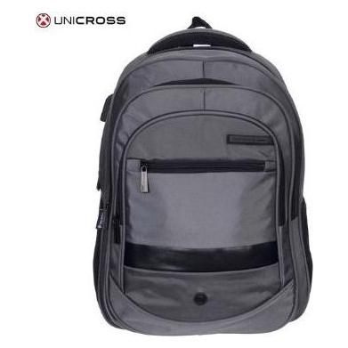 Uni Cross Unicross Nova Grey Laptop Backpack USB Padded Compartment 48x33x21cm (57229597)