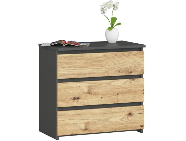 Nachttisch – Graphit / Artisan Eiche