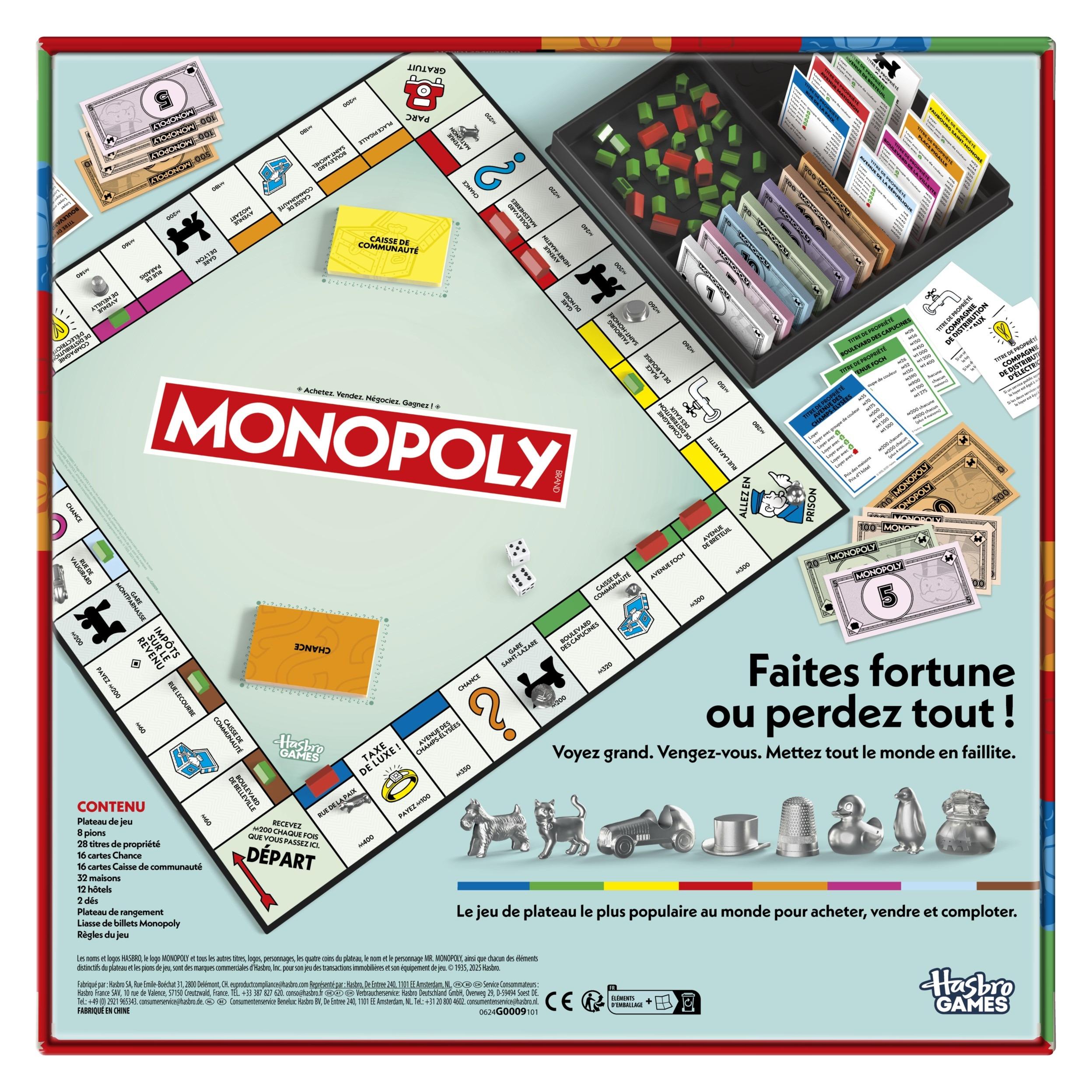Hasbro Klassisches Monopol (Französisch, 2 - 6 Spieler) (G0009101)