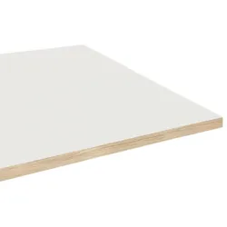 Restootab - Tischplatte 160x80 Dekor weiß Kanten in Holzoptik