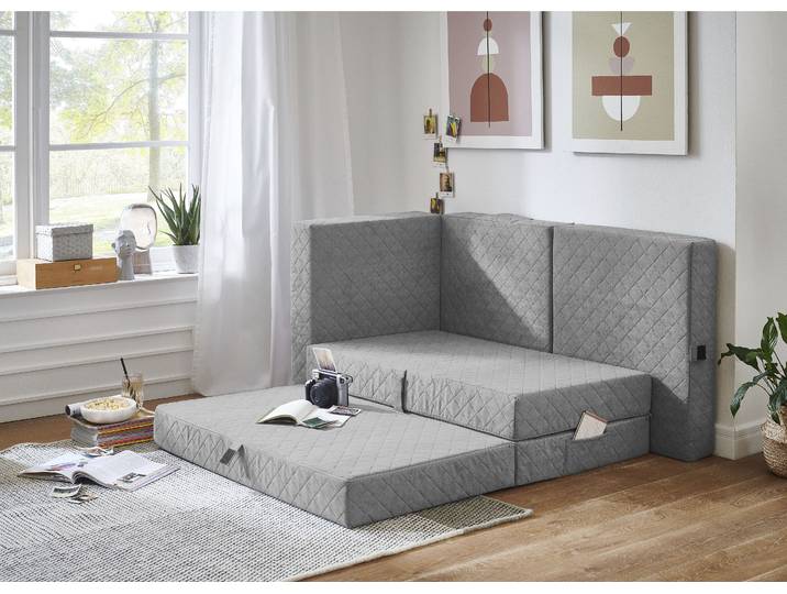 Sessel OTTO HOME Lenny , grau, B:75cm H:44cm T:65cm, Sessel, Sessel, Sessel als Faltmatratze mit GästeSchlaffunktion