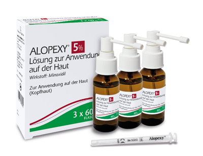 PIERRE FABRE DERMO KOSMETIK GmbH ALOPEXY 5% Lösung zur Anwendung auf der Haut 3X60 ml 09374110
