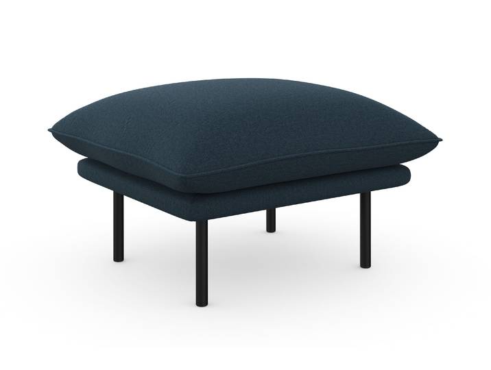 Polsterhocker, Struktur, Blau, 70×65 cm, Kissenoptik, Modern, andas