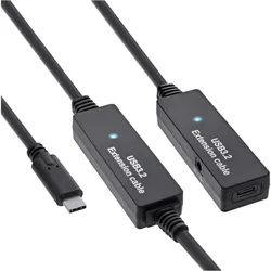 INLINE USB 3,2 Gen,1 Aktiv-Verlängerung, USB-C Stecker an USB-C Buchse, 10m